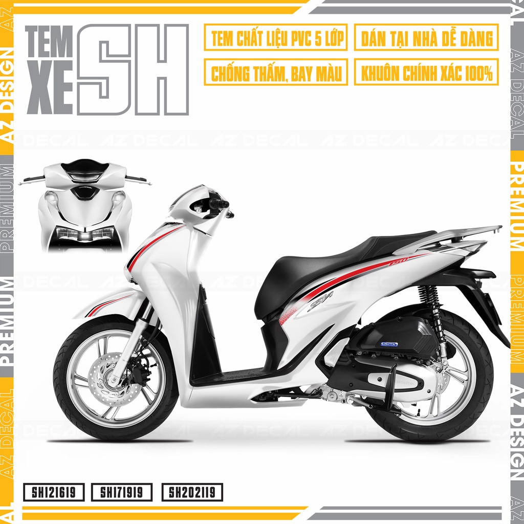 Tem Rời Dán Xe SH Thiết Kế Tem Chỉ | SH19 | Decal Chế Chất Liệu PVC Chống Nước, Chống Bay Màu