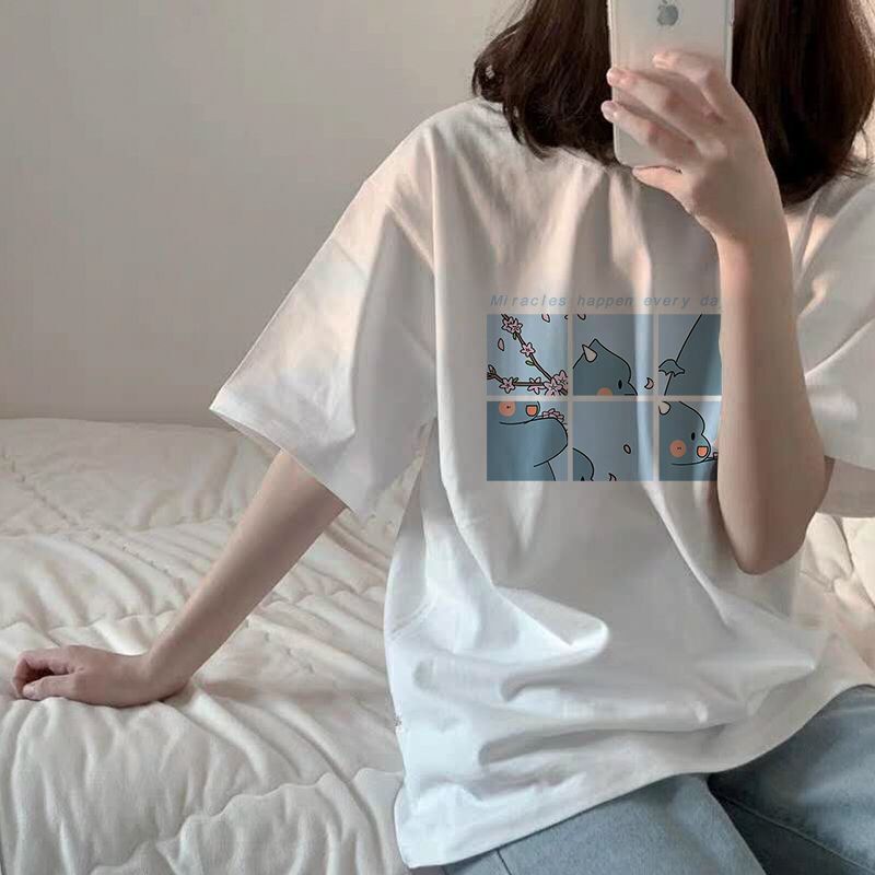 Áo thun nữ oversize 100% cotton phong cách Hajaruku Hàn Quốc ngắn tay dáng rộng AP01 | BigBuy360 - bigbuy360.vn