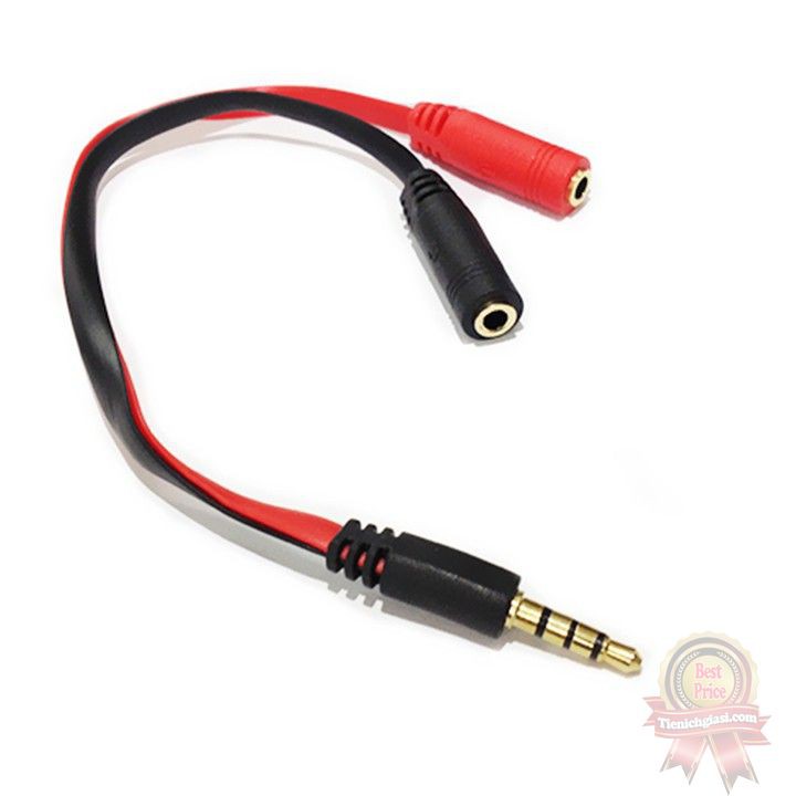 Cáp gộp audio và mic 3.5mm Jack gộp tai nghe 3.5 bọc chống đứt