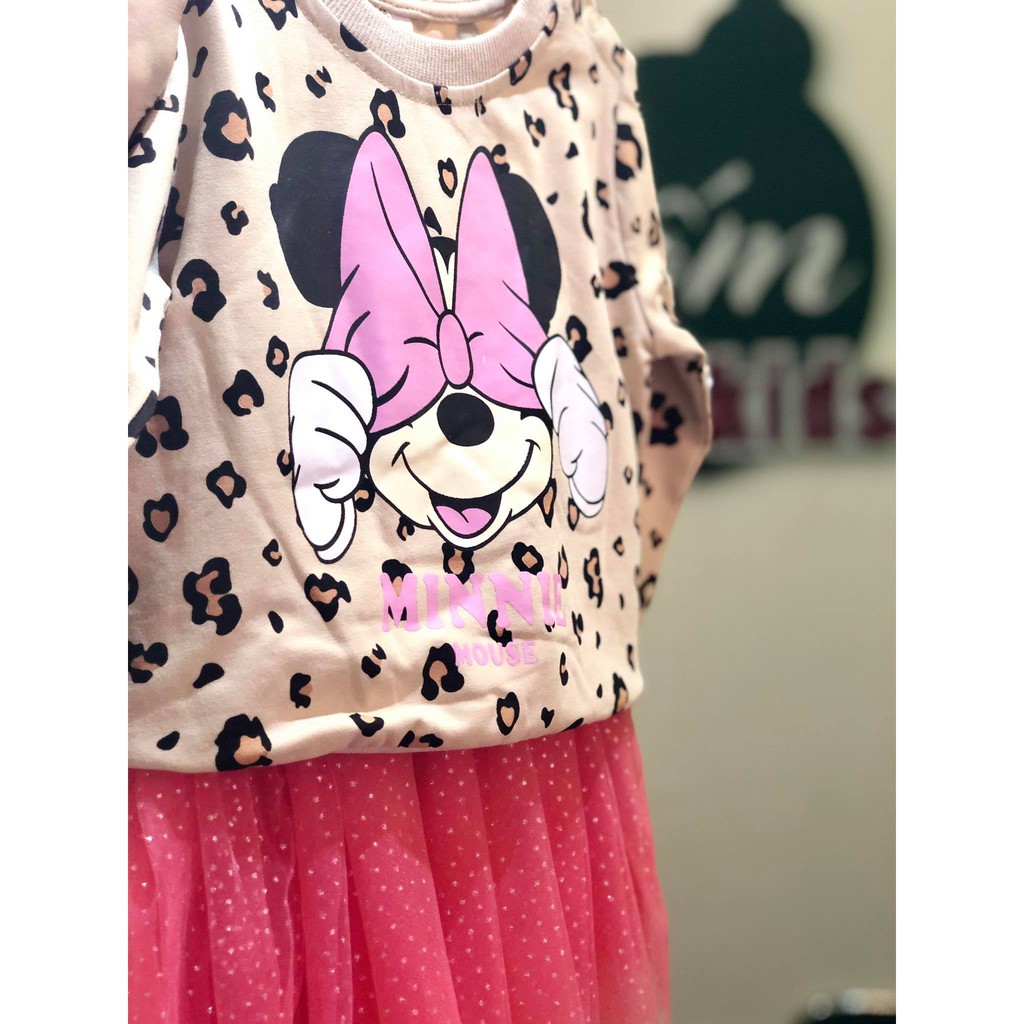 Set thu đông cho bé, set hm bé gái hình minnie size 1-6 tuổi