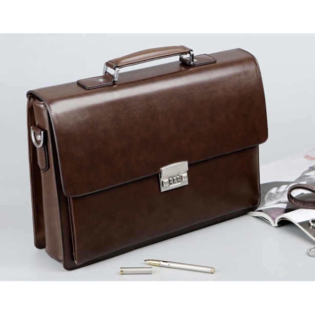 Túi da nam công sở Cặp đựng tài liệu laptop C2 nâu magic