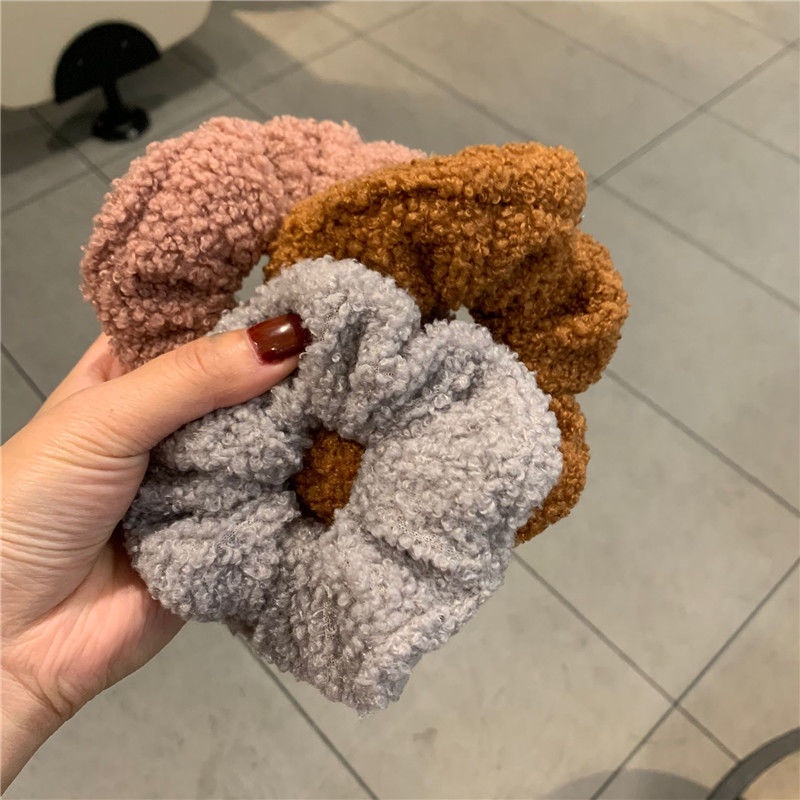 Dây Buộc Tóc Lông Cừu Thiết Kế Đơn Giản Phong Cách Hàn Quốc Mới