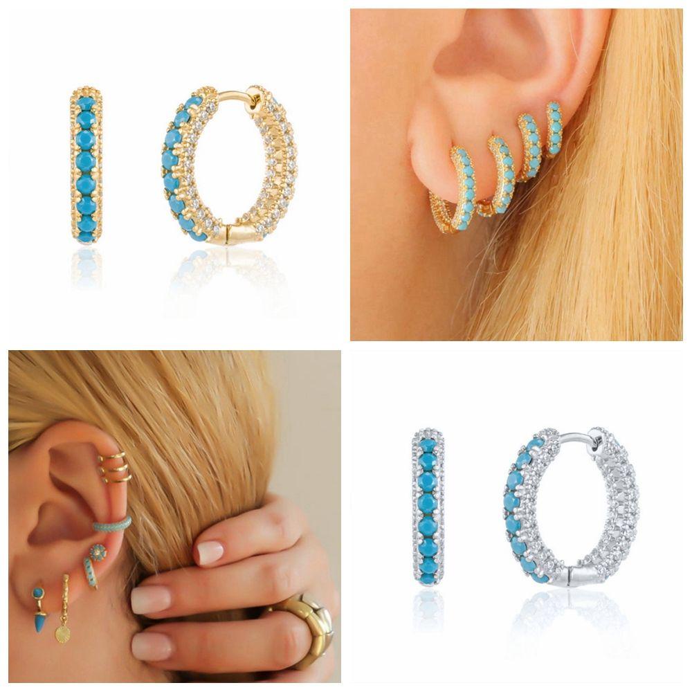 Khuyên Tai Nữ Hình Tròn Đính Đá Thời Trang