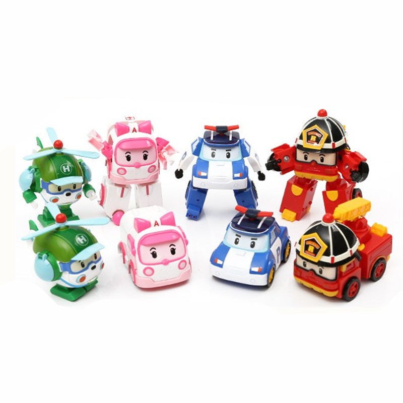 Bộ 6 Xe Robocar Poli biến hình - Hộp Đồ Chơi Robocar Poli Robot Biến Hình Siêu Xe Robot 6 Trong 1 Cao Cấp Dành Cho Bé