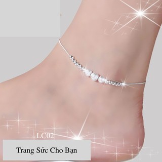 Lắc chân bạc 925 LC01 hạt bi một vòng giá rẻ