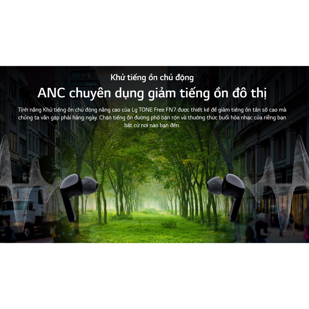 Tai nghe không dây LG Tone Free HBS-FN7 Màu Đen - 100% Hàng Chính Hãng