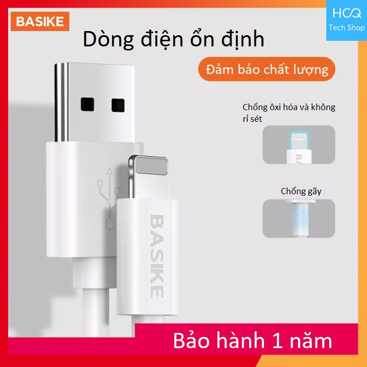 Cáp sạc nhanh Lightning 2.1A BASIKE