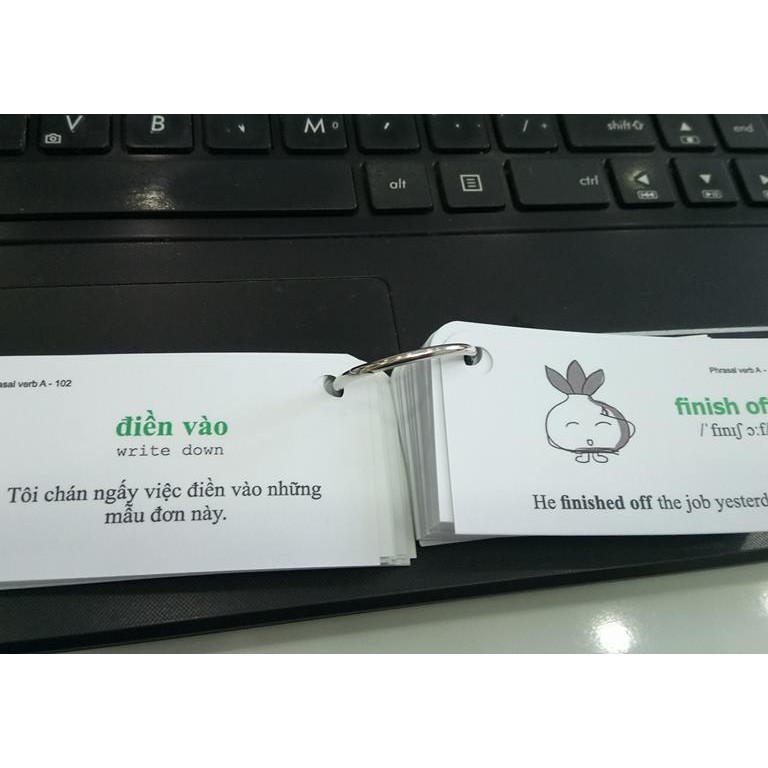 Flashcard Tiếng Anh Phrasal Verbs - High Quality - Trắng