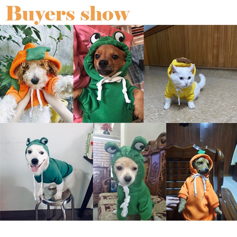 ★〓Myles Pet〓★ Áo hoodie bằng vải lông cừu hình trái cây dễ thương cho thú cưng