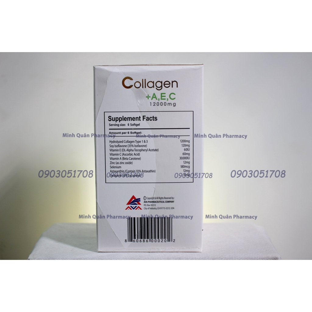 Collagen AEC Gold Ahlozen 12000mg ⚡Chính Hãng⚡ 180 viên Xuất xứ Mỹ ,Giúp đẹp da, liền sẹo, xương chắc khoẻ_MINH QUÂN