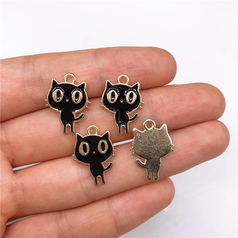 Set 4 Mặt Dây Chuyền 30 Kiểu Bằng Hợp Kim Màu Đen Họa Tiết Hoa Bướm Diy