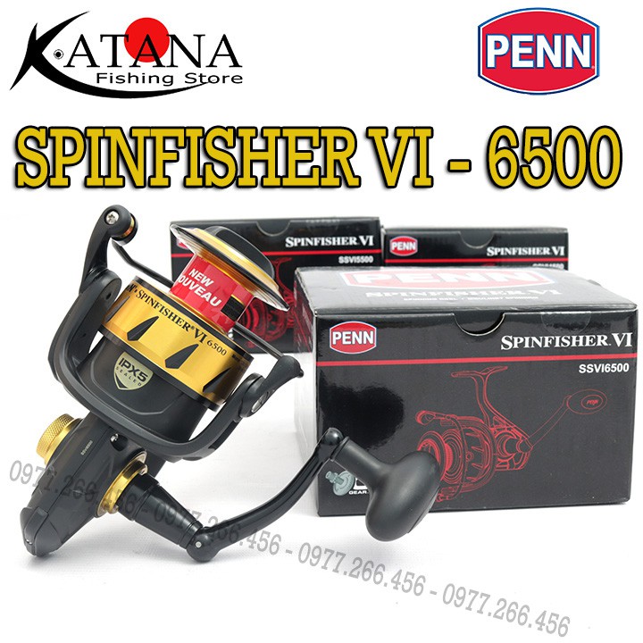 Máy Câu Cá PENN SPINFISHER VI 4500 - 5500 - 6500 - Bạo Lực, Chống Nước IPX5