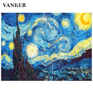 vanker 5D Diamond Painting Kit Full Drill Van Gogh The Starry Night  For Home Decor Without Frame DIY 40*30cm Reliable