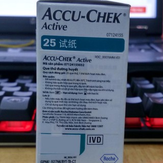 Que thử đường huyết ACCU-CHEK Active (Hộp 25/50 que)