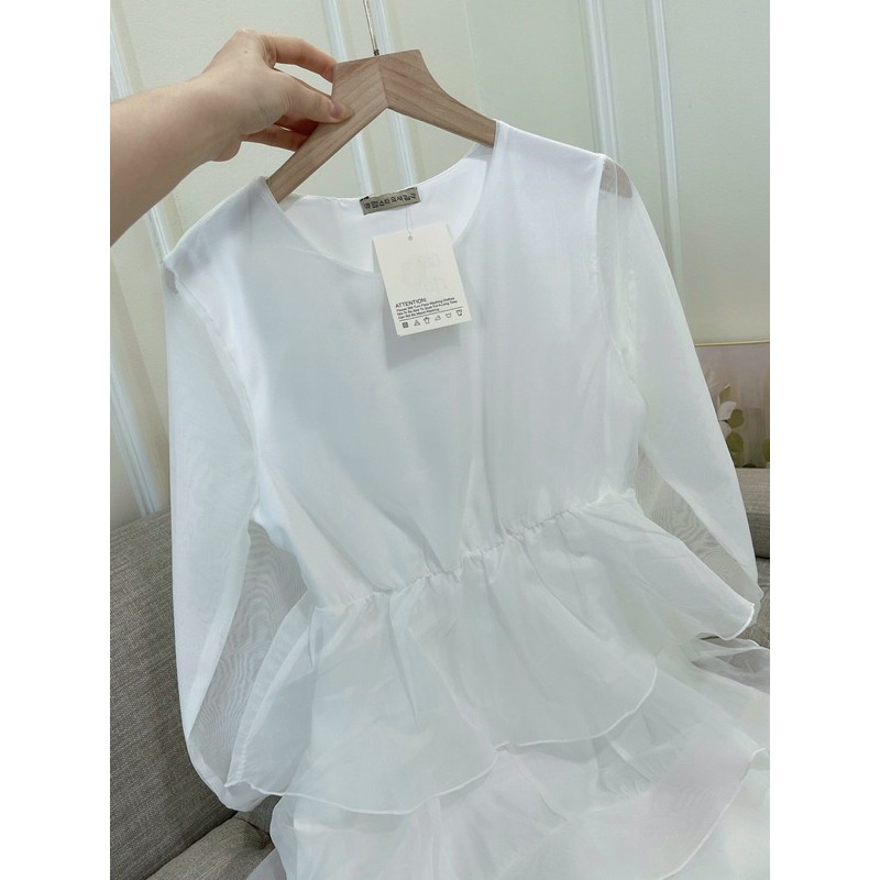 Váy trắng tơ 2 lớp nhiều tầng happyfun | BigBuy360 - bigbuy360.vn