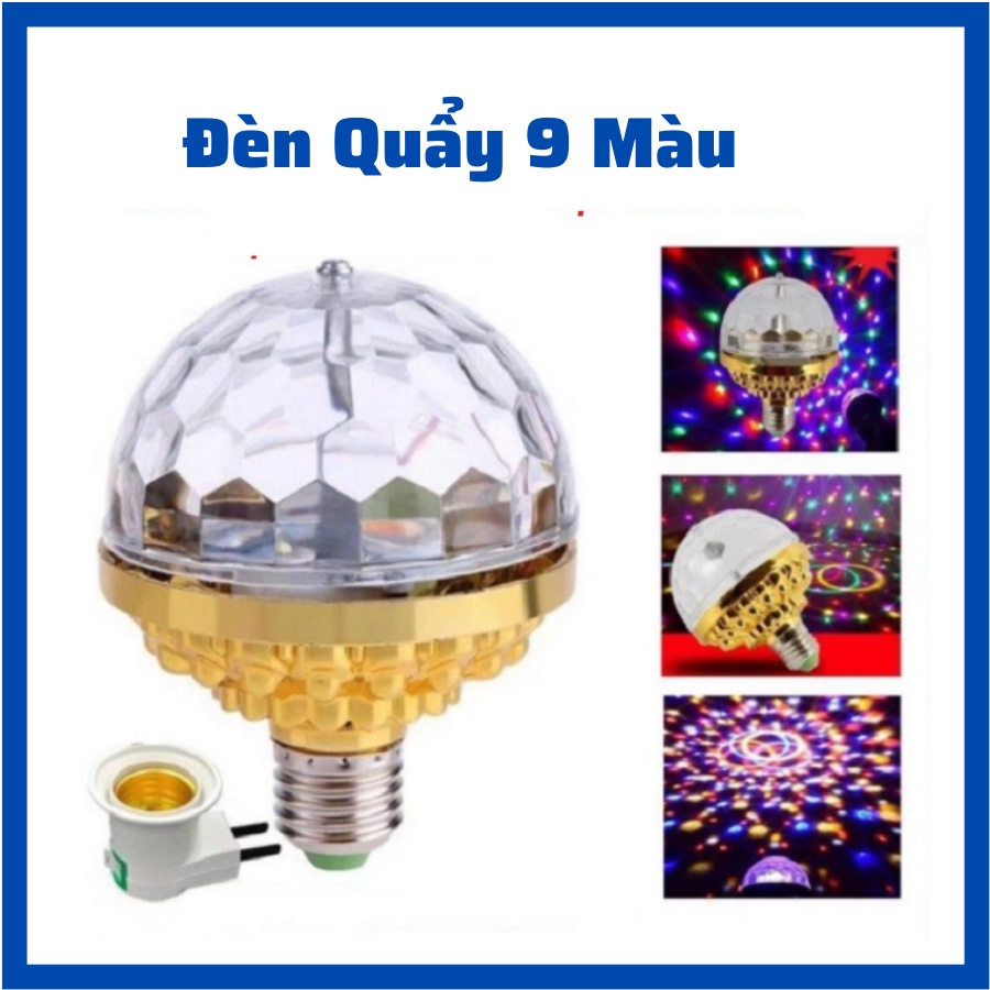 Đèn LED Tự Động Xoay 360 Độ 9 Màu Thay Đổi - Đèn Led Nháy Chớp Siêu Xinh
