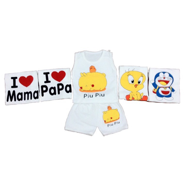 Combo 5 bộ slogan sát nách đùi chất cotton4c