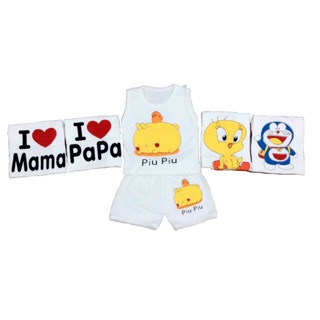Combo 5 bộ slogan sát nách đùi chất cotton4c