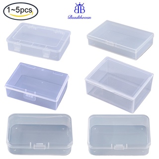 Set 1-5 Hộp Nhựa Trong Suốt Hình Chữ Nhật 5.7x4.5x2.25cm Đường Kính Trong: 5.42x4.08cm Dùng Làm Đồ Trang Sức