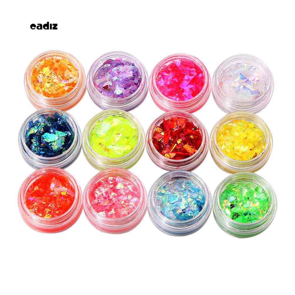 Bộ 12 bột ánh nhũ dùng trang trí móng nghệ thuật