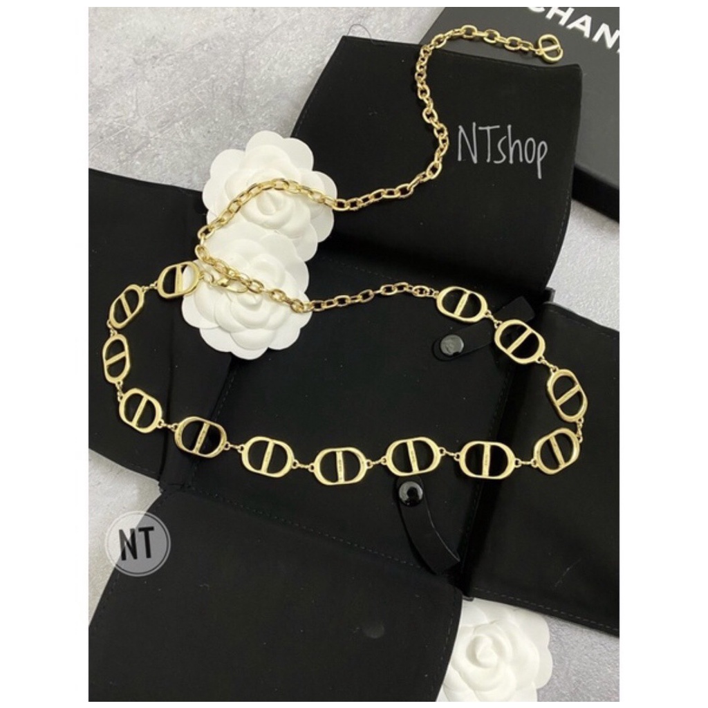 Đai váy áo xích vàng CD sang chảnh - Dây xích eo thắt váy áo nữ kim loại hàng cao cấp loại 1