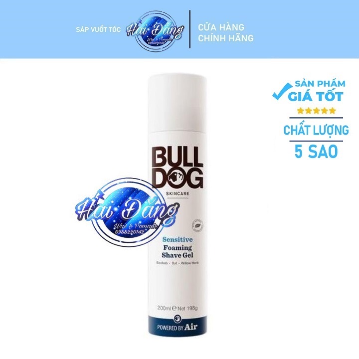 [ Chính Hãng UK ] Bọt cạo râu cho DA NHẬY CẢM Bulldog Sensitive Foaming Shave Gel - 200ml