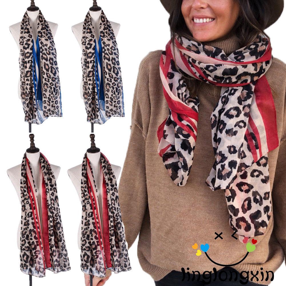 ♛✐✽Fashion Womens Long Neck Large Scarf Wrap Shawl Leopard Scarves