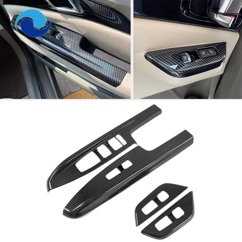 Vỏ bọc công tắc nâng cửa sổ xe hơi bằng sợi carbon cho Kia Carnival KA4 2020 2021 2022