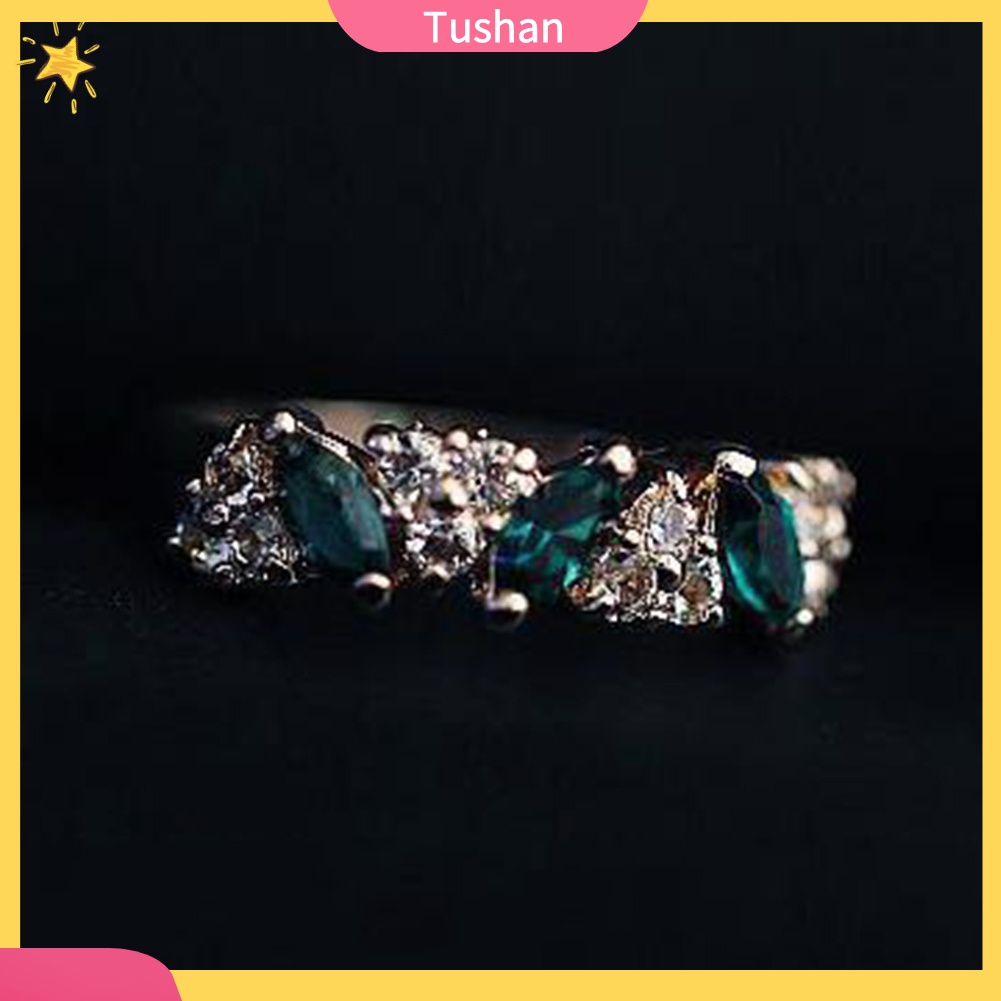 Nhẫn trang trí đính đá zircon kiểu cổ điển thích hợp với cô dâu