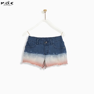 Quần shorts jeans m.d.k bé gái - pull-on ombre short m.d.k - xinh xắn, năng động