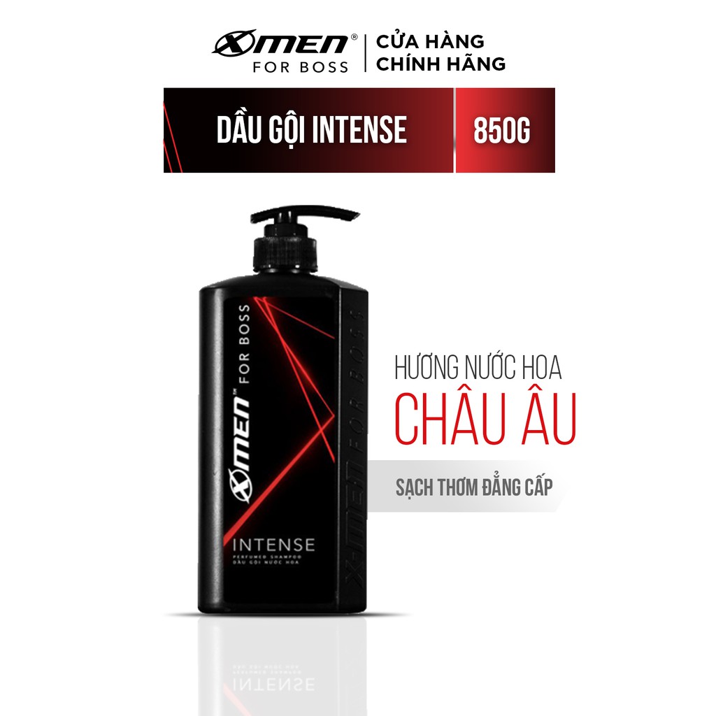 Dầu gội nước hoa X-Men For Boss Intense 850g - Mùi hương trầm đầy nội lực