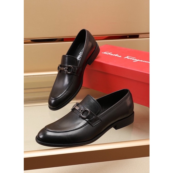 Giày tây lười nam da thật mẫu mới thương hiệu Salvatore Ferragamo cao cấp