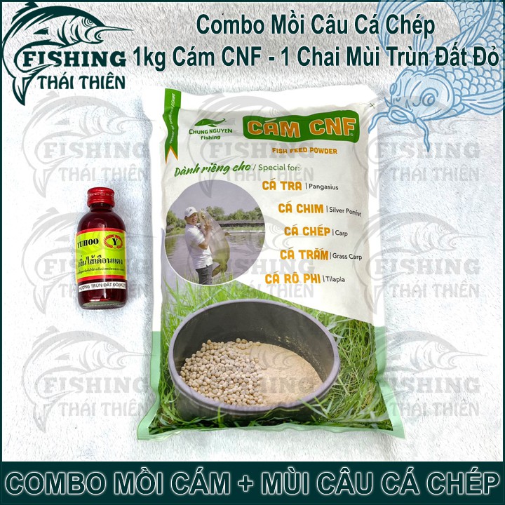 Mồi Câu Cá Chép , Combo 1kg Cám CNF + 1 Chai Tinh Mùi Thái Lan M27 Chuyên Câu Cá Chép
