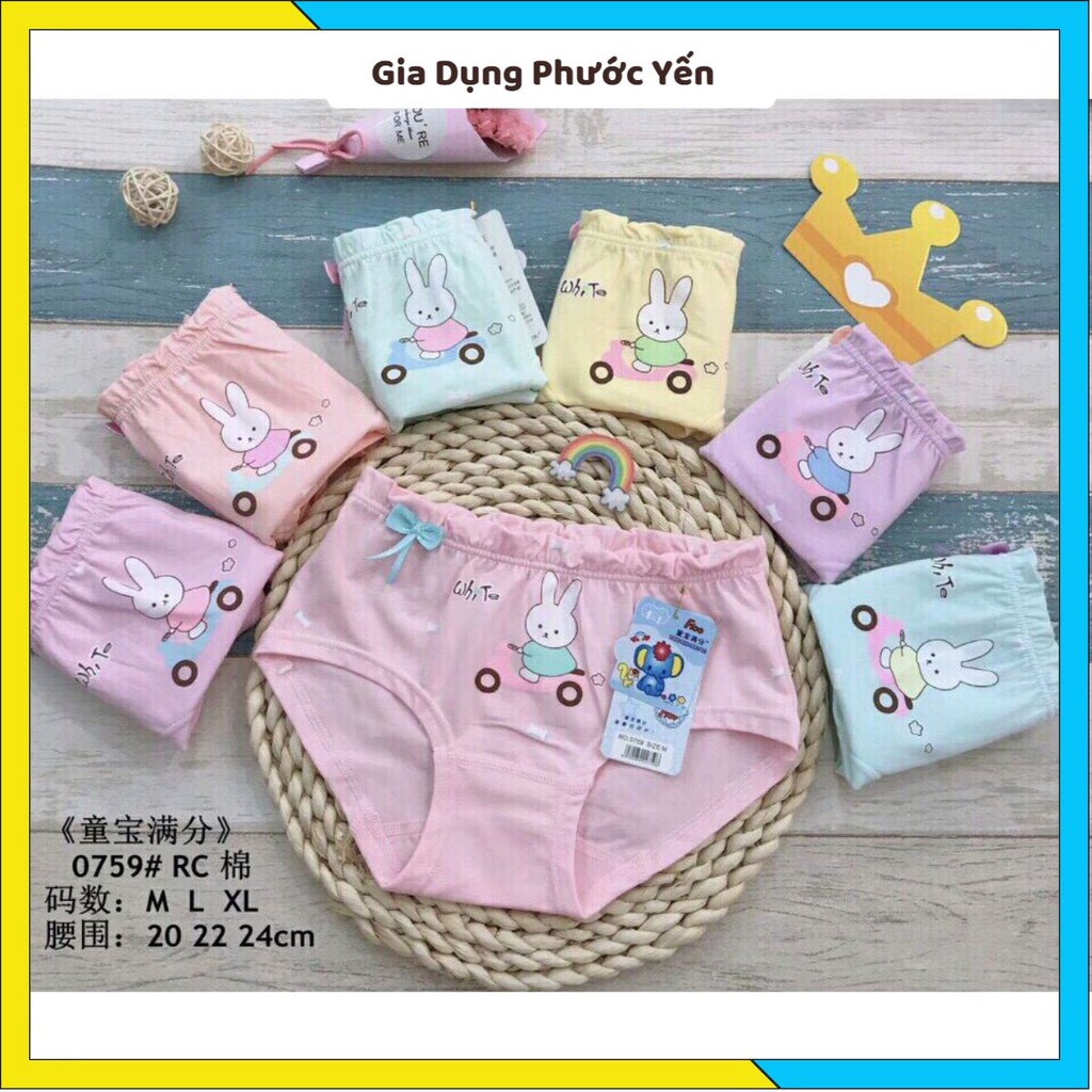 Quần lót trẻ em cotton hình thỏ xinh cho bé đủ size