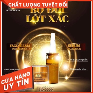 Combo lột xác face + serum collagen x3 mỹ phẩm đông anh
