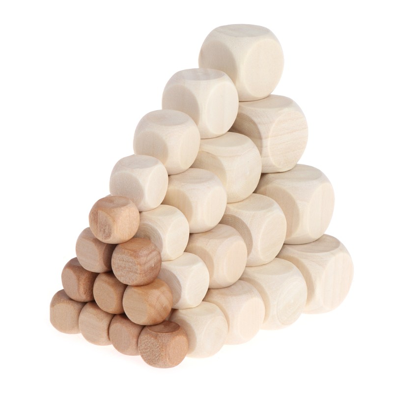 SUP 10pcs 6 Sided Blank Wood Dice Party Family DIY Games Printing Engraving Kid Toys