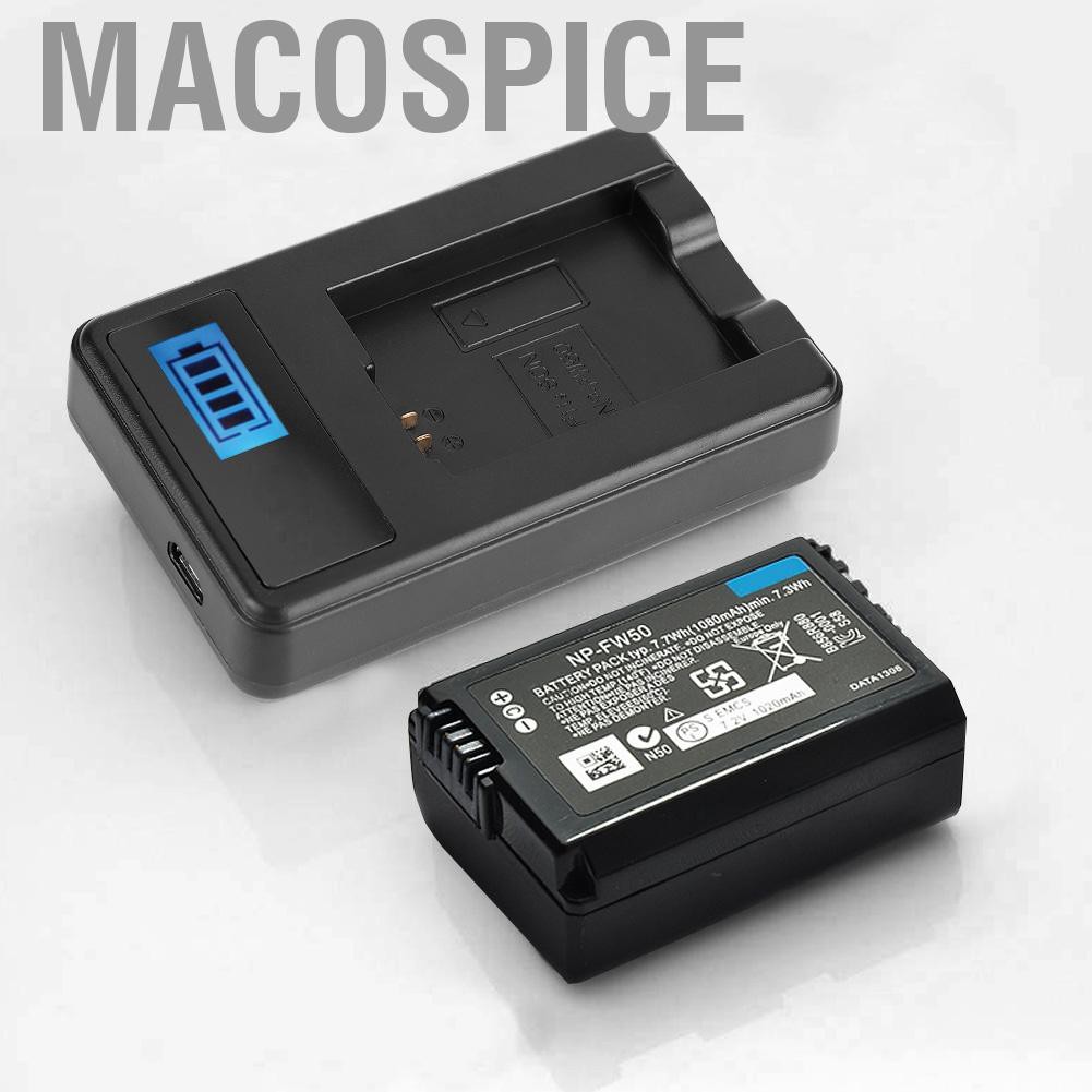 Đế Sạc Pin Macospice Np-Fw50 Cho Sony Alpha A6000 A6300 A6500 A7R