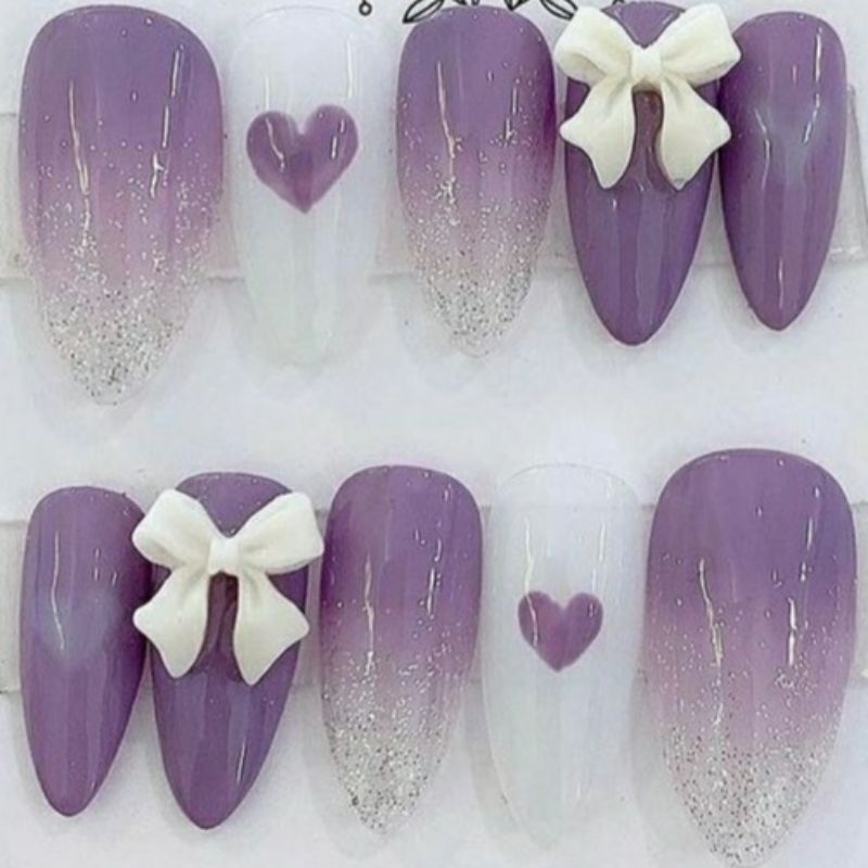 Nailbox thiết kế nơ tím