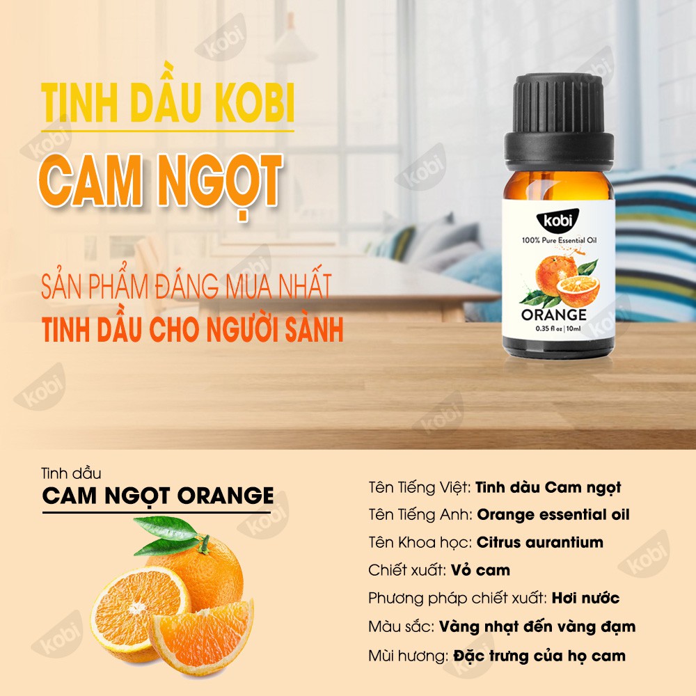 Tinh dầu Cam Ngọt Kobi Orange essential oil giúp thơm phòng, chống trầm cảm, kích thích miễn dịch - 10ml
