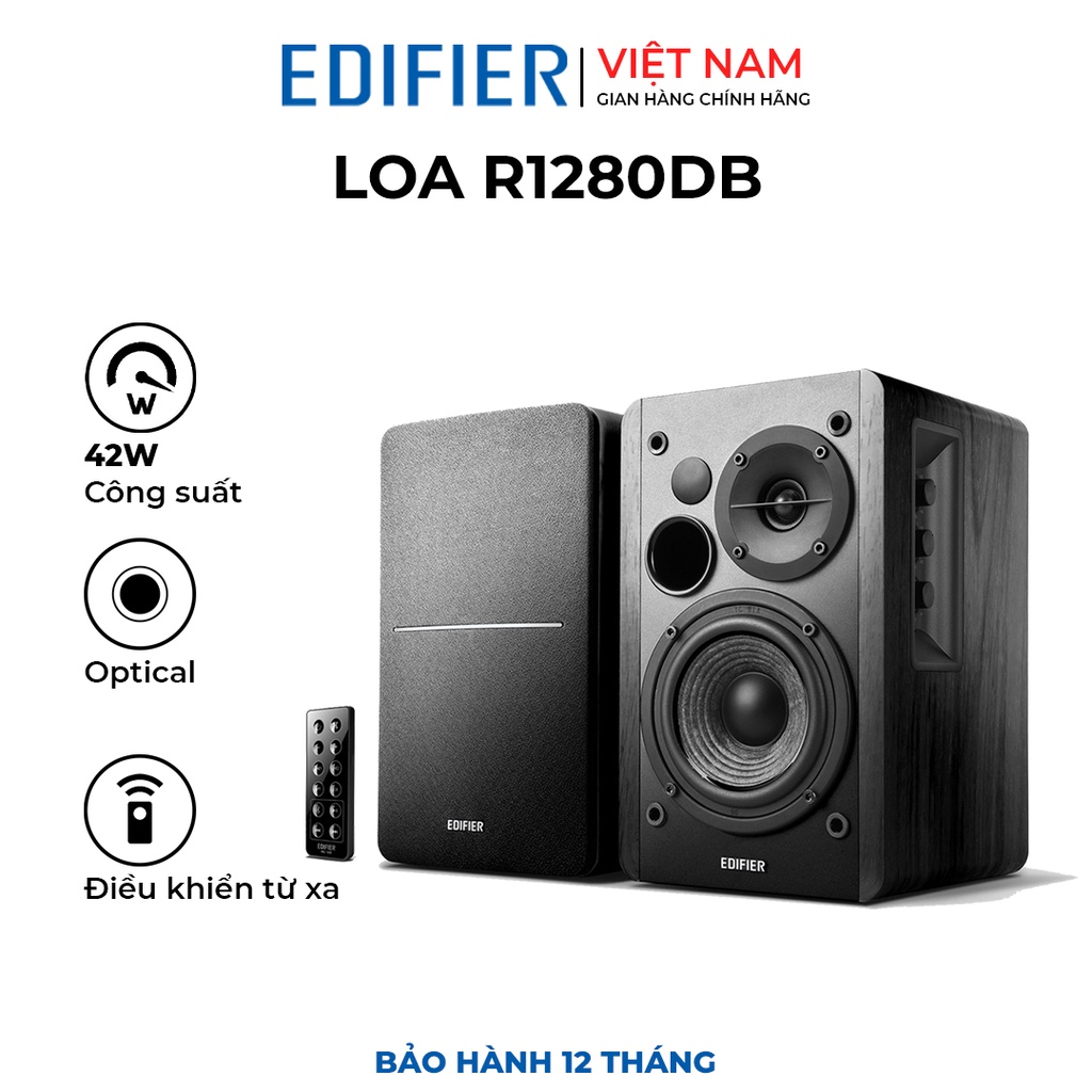 Loa bluetooth Edifier R1280DB - Công suất 42W Đa dạng cổng kết nối Điều khiển từ xa - Hàng chính hãng