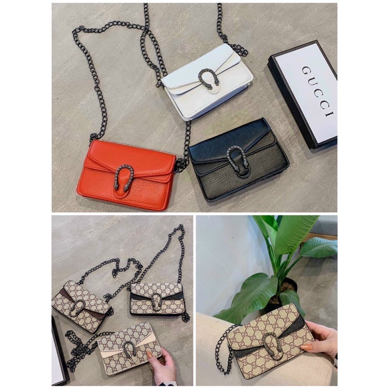 Túi đeo chéo mini phối đầu rồng