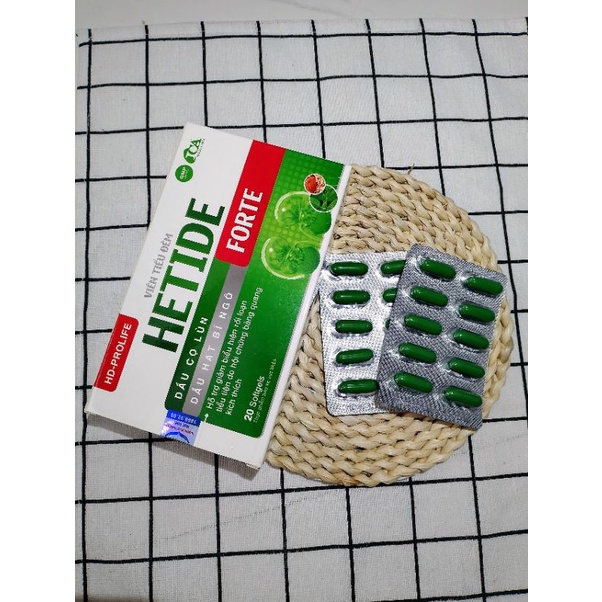 Viên tiểu đêm HETIDE giảm rối loạn tiểu tiện do bàng quang kích thích. Hộp 20 viên nang