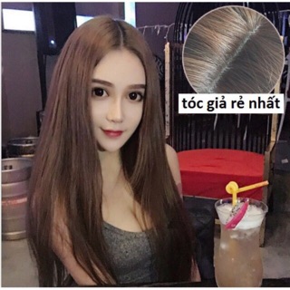 Tóc giả mái dài thẳng tặng lược + lưới