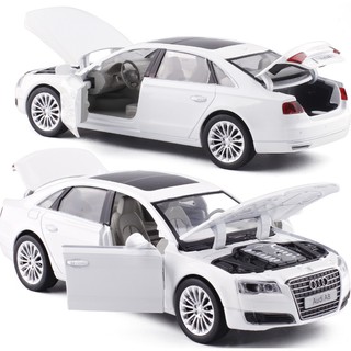Mô hình xe ô tô Audi A8 tỉ lệ 1:32 bằng kim loại có âm thanh và đèn