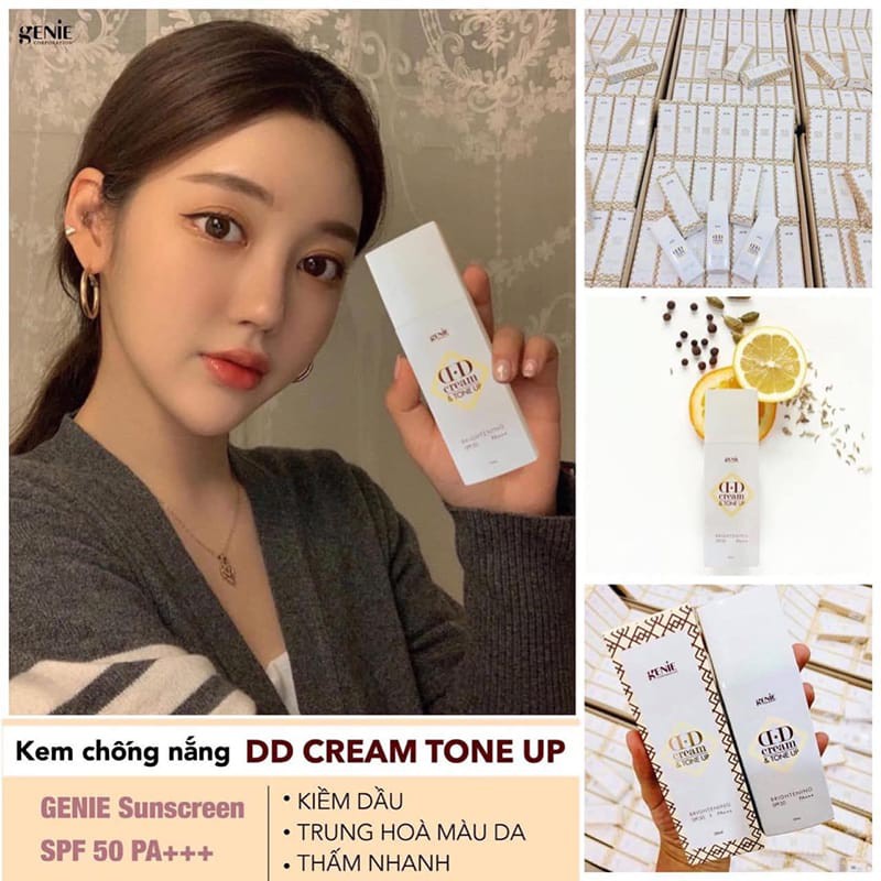 Kem Nền Chống Nắng Genie DD Cream & Tone Up SPF 50PA+++