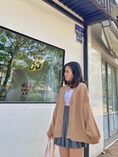 Áo len cardigan cúc dọc trơn