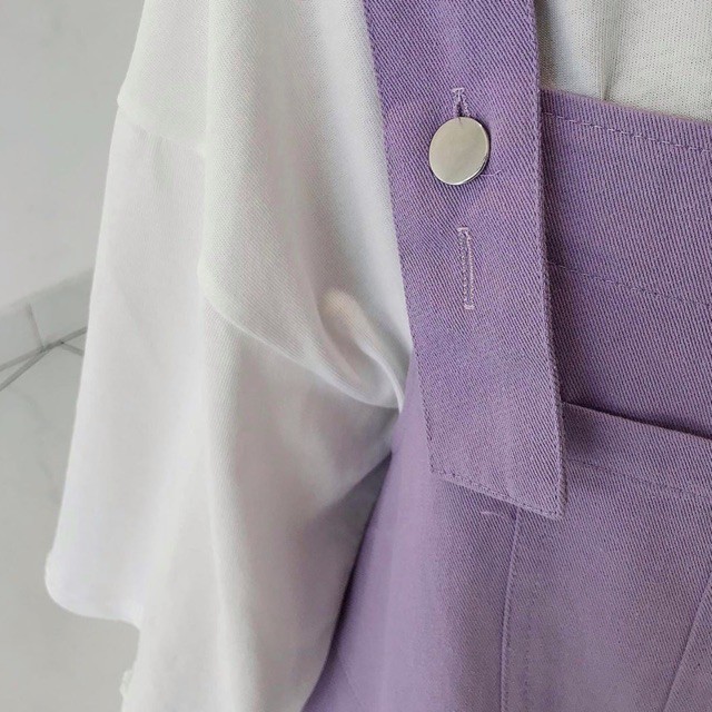 Yếm kaki túi ngực hot trend - Yếm nữ màu tím chất đẹp | BigBuy360 - bigbuy360.vn