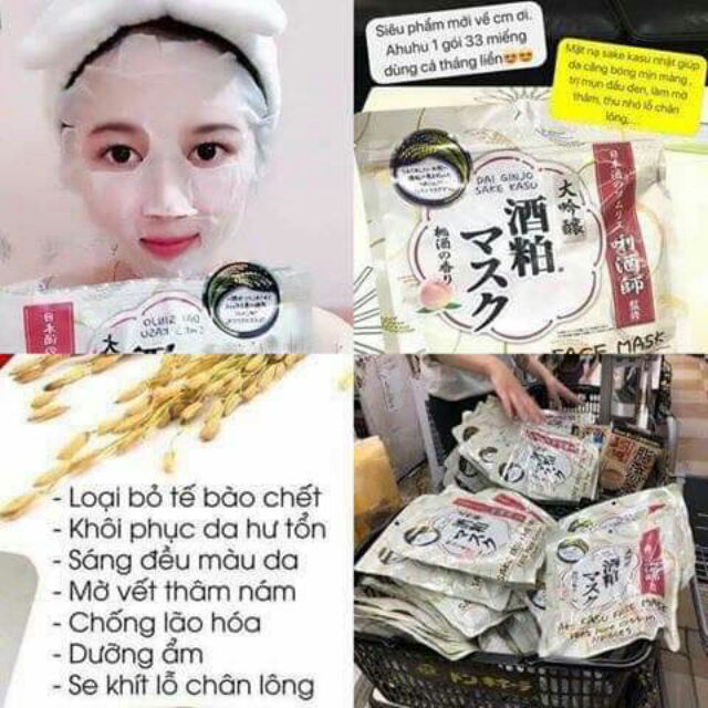 Mặt nạ bã rượu Sake kasu face pack Nhật Bản