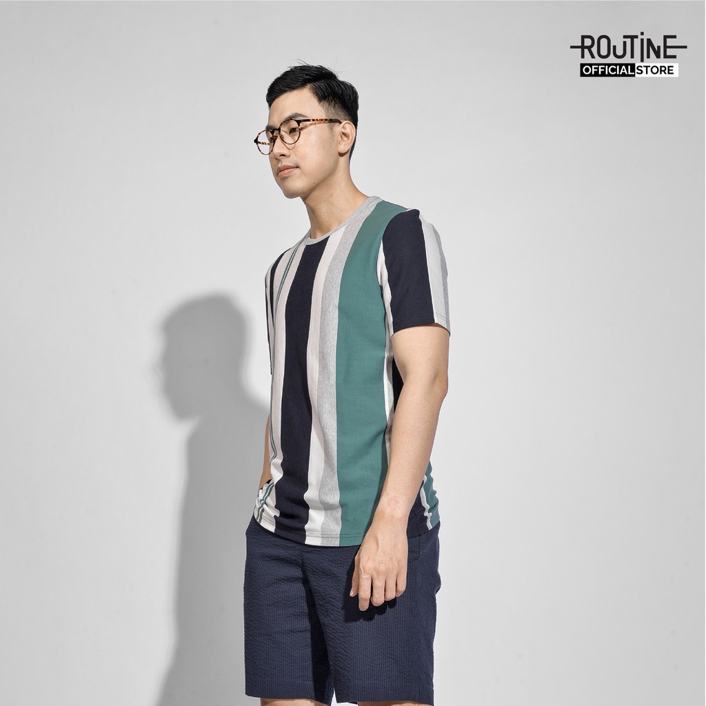 Áo Thun Nam Tay Ngắn Kẻ Sọc Form Regular - Routine 10S20TSH021