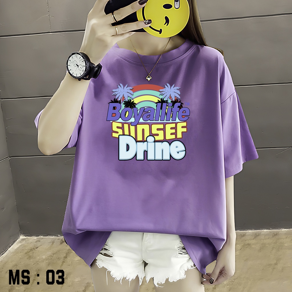 Áo thun tay lỡ nữ Unisex AQI, áo phông form rộng N105 chất vải mềm mịn